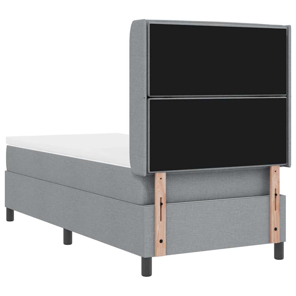 LED Box Spring Ágy matracmal Világosszürke 80 x 200 cm szövet