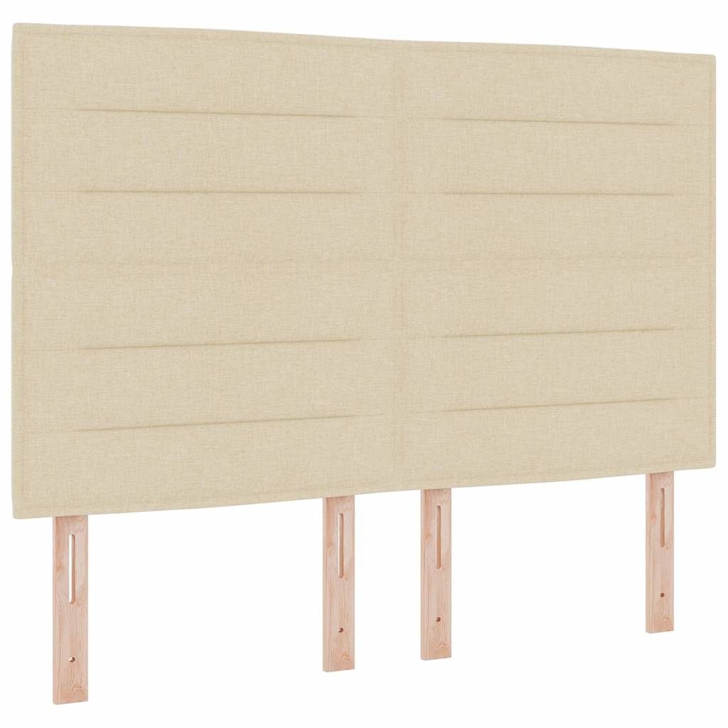 LED Box Spring Ágy matracmal Krém 140 x 190 cm szövet