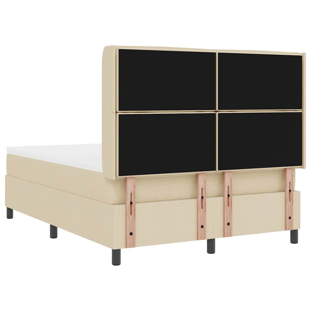 LED Box Spring Ágy matracmal Krém 140 x 190 cm szövet