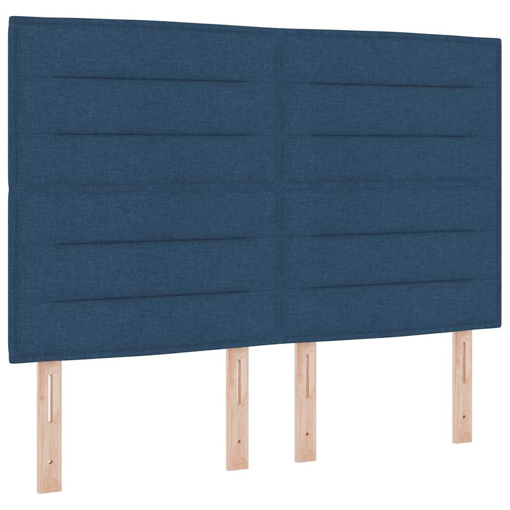LED Box Spring Ágy fejtámlával Kék 140 x 190 cm szövet