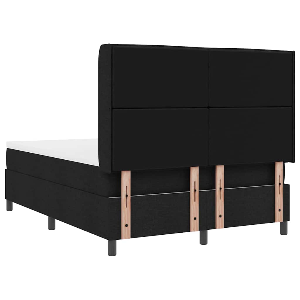LED Box Spring Ágy matracmal Fekete 160 x 200 cm szövet