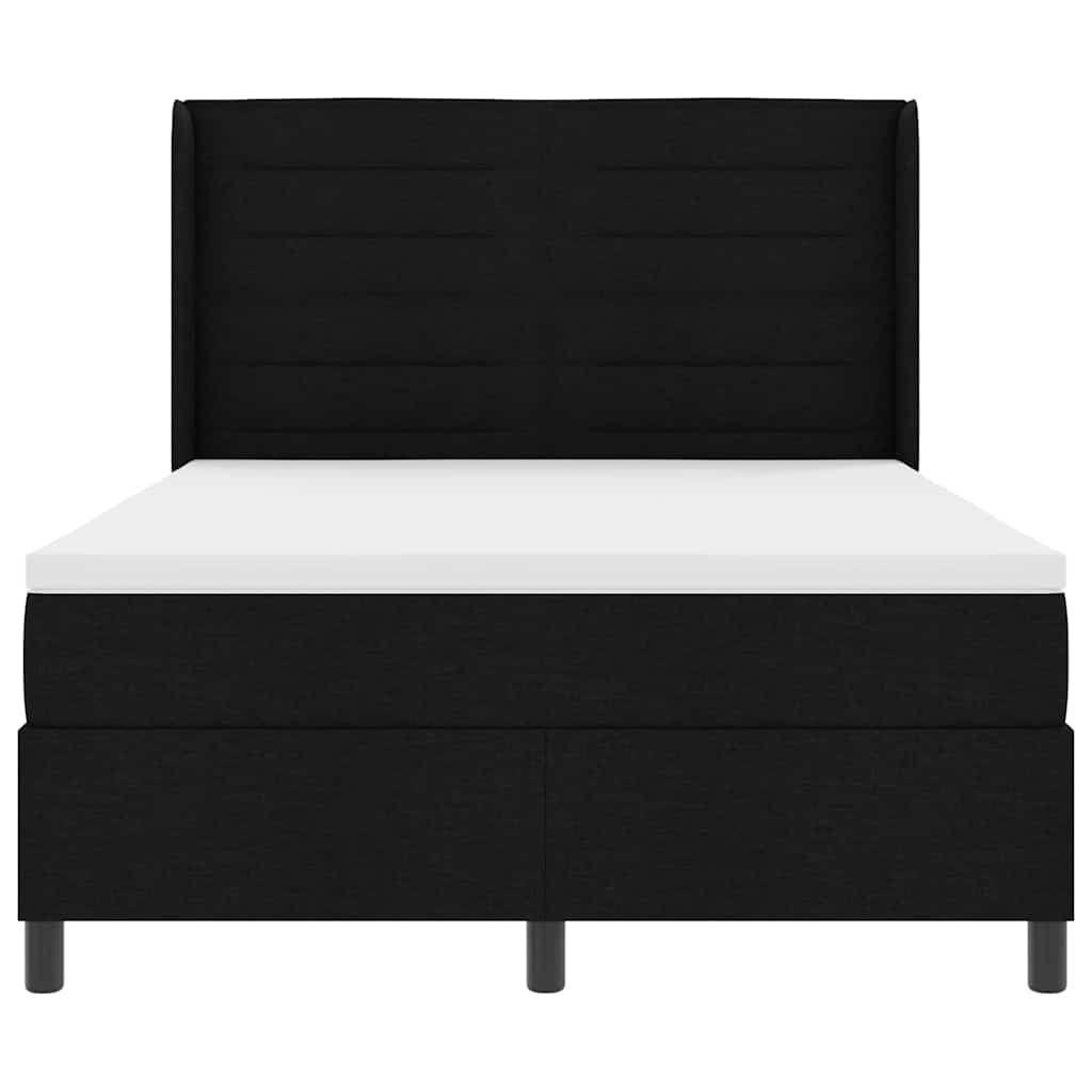 LED Box Spring Ágy matracmal Fekete 160 x 200 cm szövet