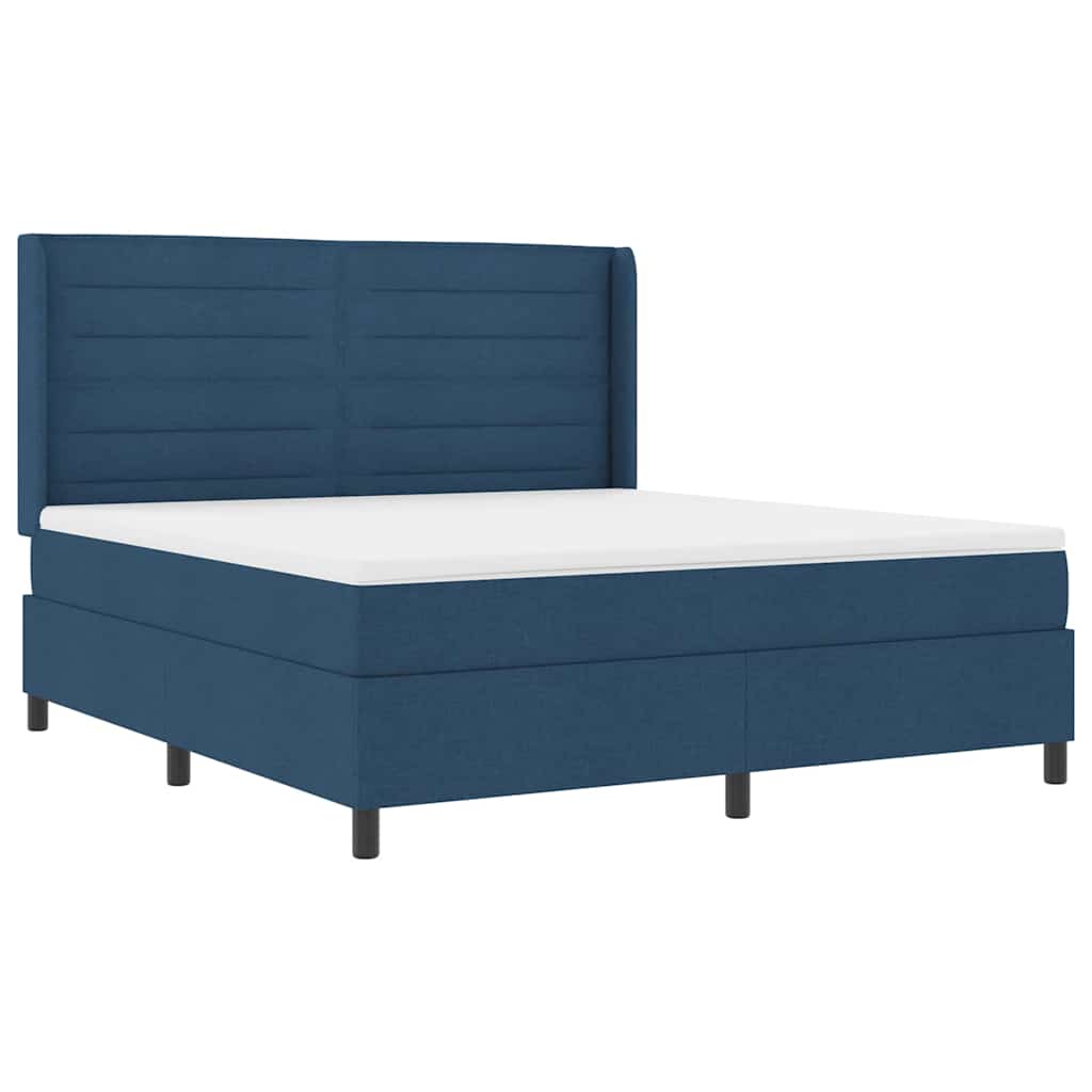 LED Box Spring Ágy matracmal Kék 180 x 200 cm szövet