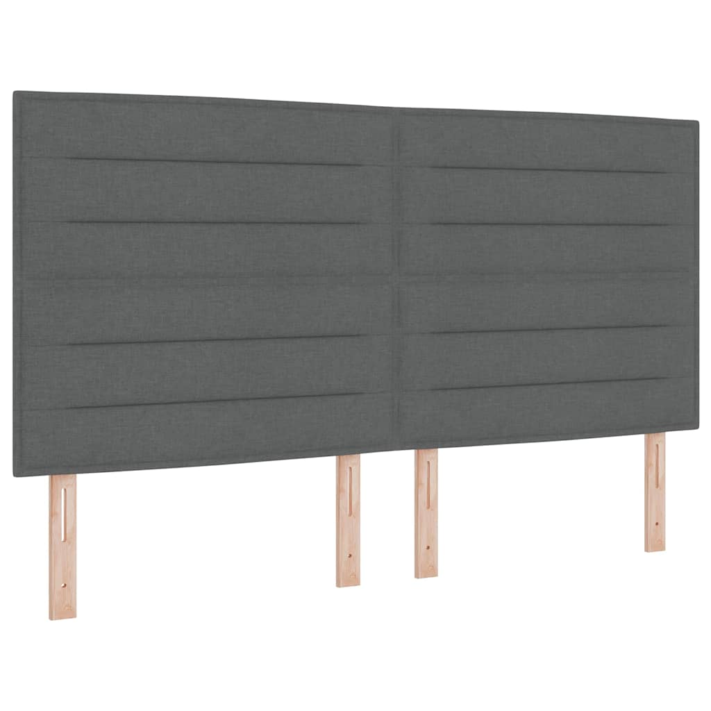 LED Box Spring Ágy matracmal Sötétszürke 200 x 200 cm szövet