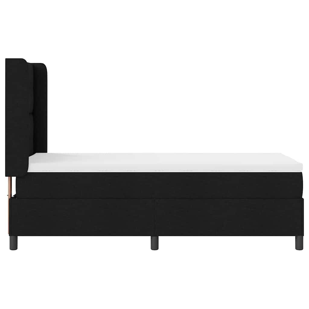 LED Box Spring Ágy fejtámlával Fekete 80 x 200 cm szövet