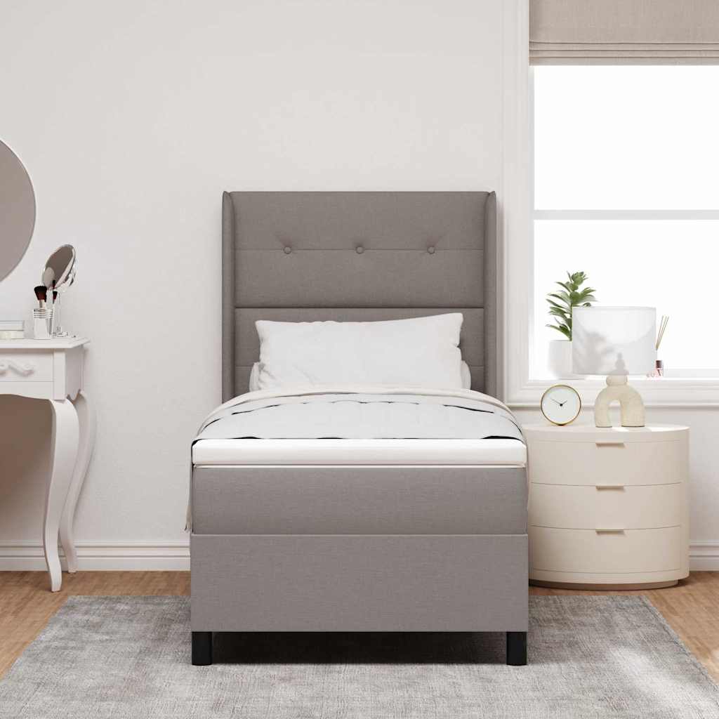 LED Box Spring Ágy matracmal Tópszínű 80 x 200 cm szövet