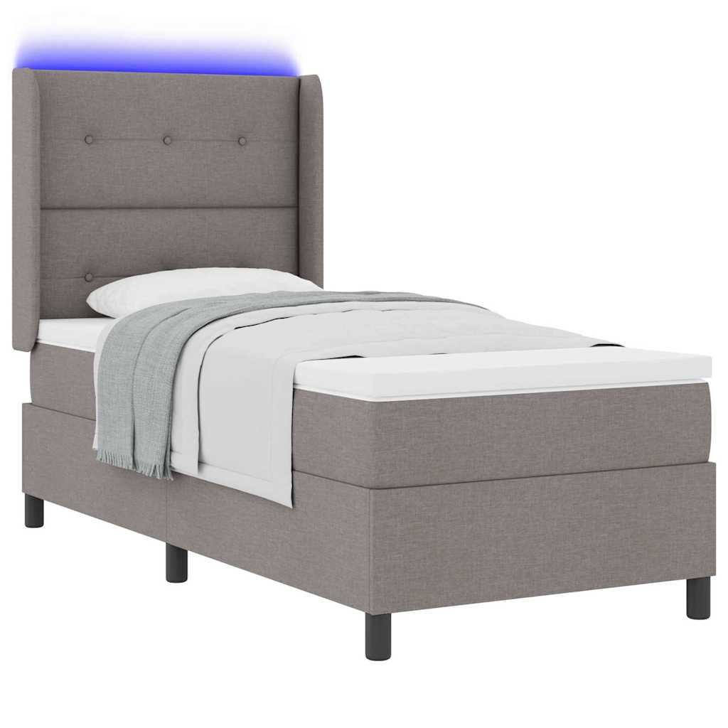 LED Box Spring Ágy matracmal Tópszínű 80 x 200 cm szövet
