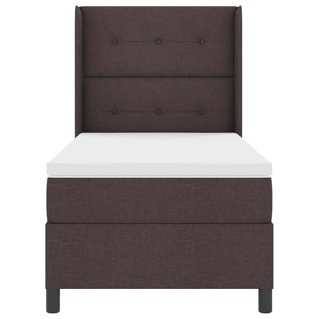 LED Box Spring Ágy fejtámlával Sötét Barna 90 x 190 cm szövet
