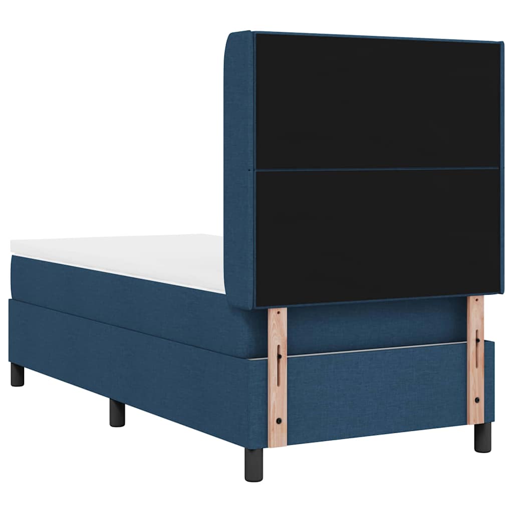 LED Box Spring Ágy fejtámlával Kék 90 x 200 cm szövet