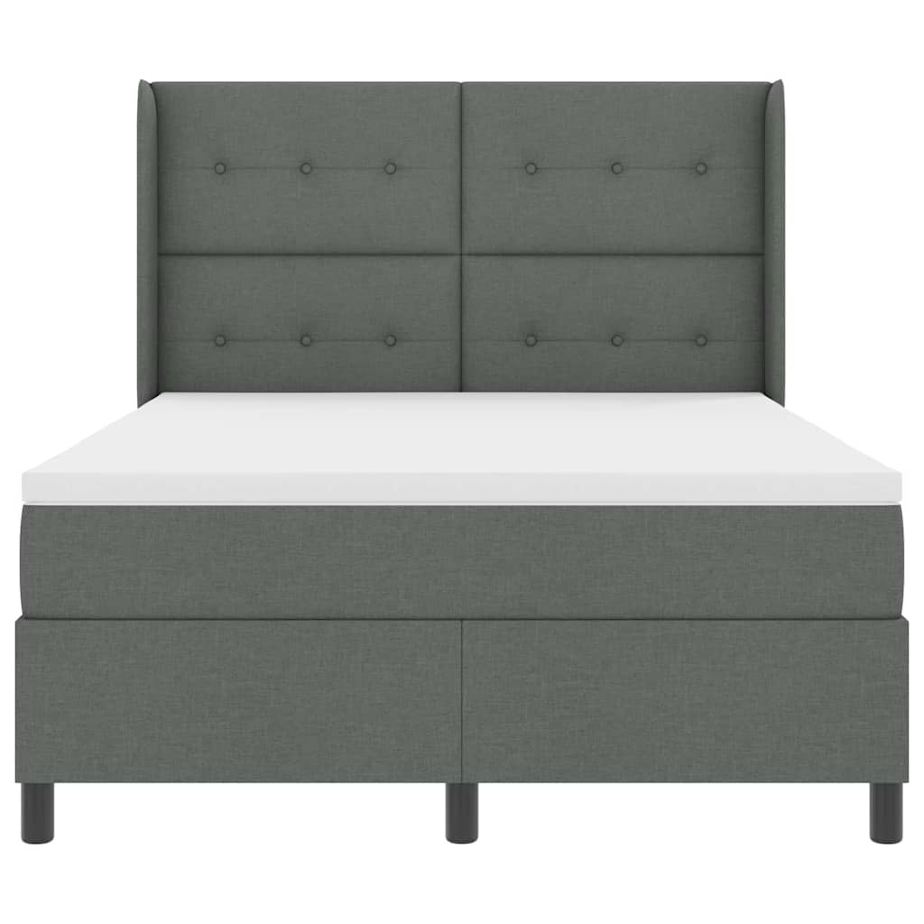 LED Box Spring Ágy fejtámlával Sötétszürke 160 x 200 cm szövet