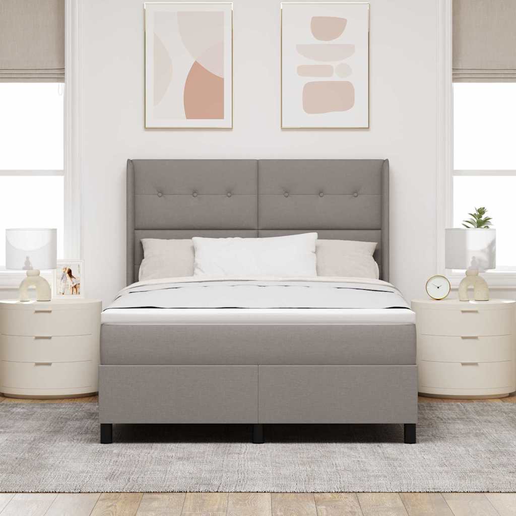 LED Box Spring Ágy matracmal Tópszínű 160 x 200 cm szövet