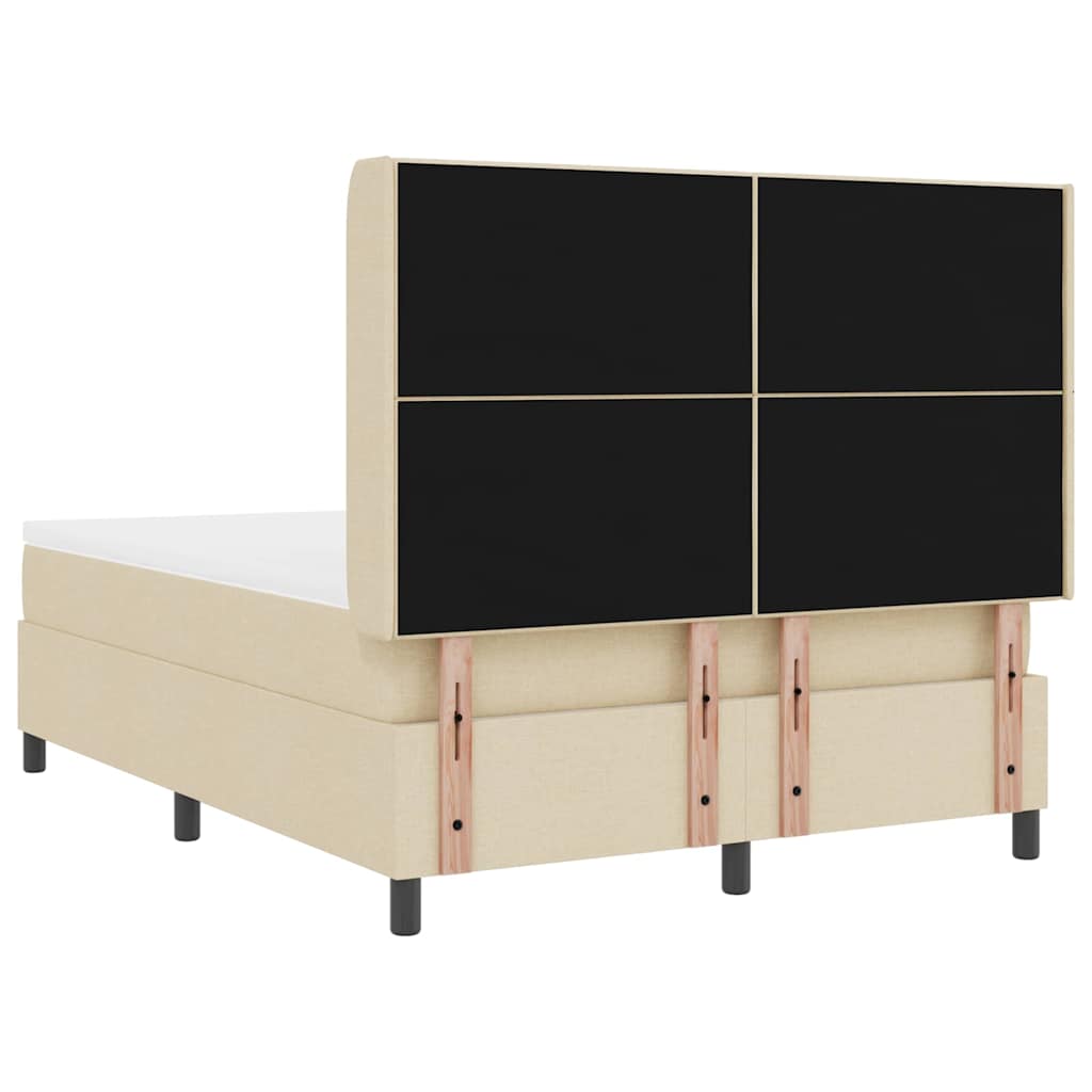 LED Box Spring Ágy fejtámlával Krém 160 x 200 cm szövet