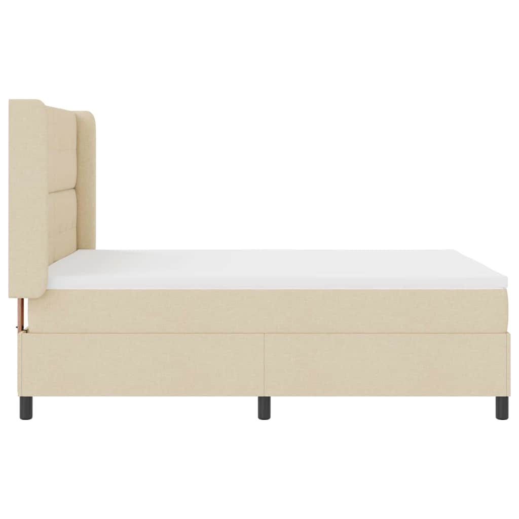 LED Box Spring Ágy fejtámlával Krém 160 x 200 cm szövet