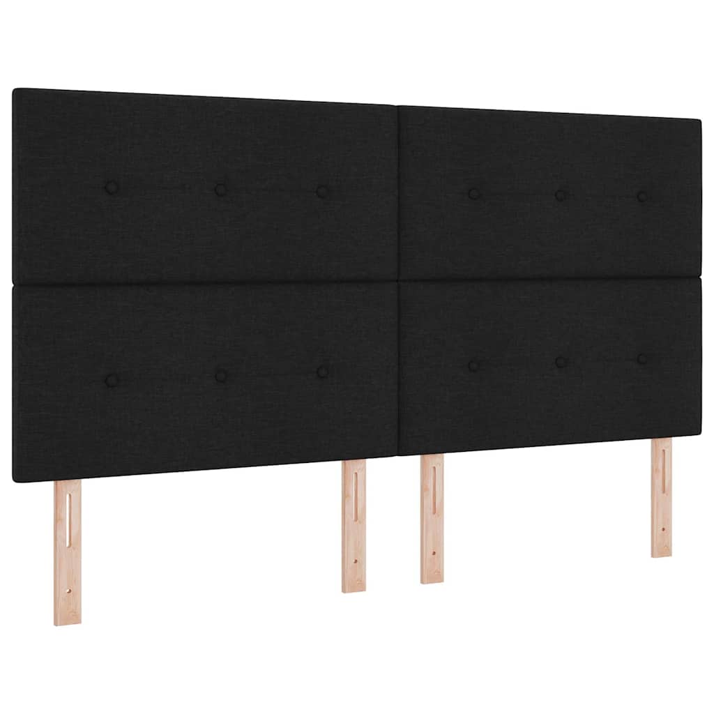 LED Box Spring Ágy fejtámlával Fekete 180 x 200 cm szövet