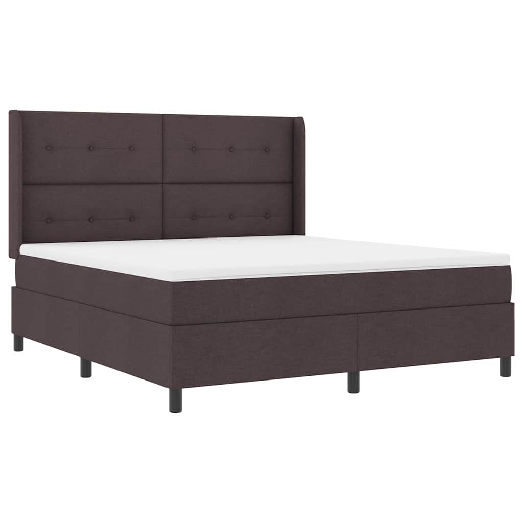 LED Box Spring Ágy fejtámlával Sötét Barna 180 x 200 cm szövet