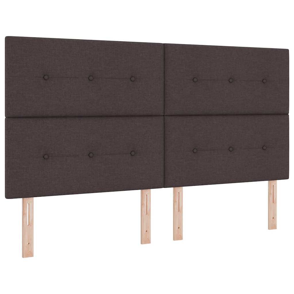LED Box Spring Ágy fejtámlával Sötét Barna 180 x 200 cm szövet