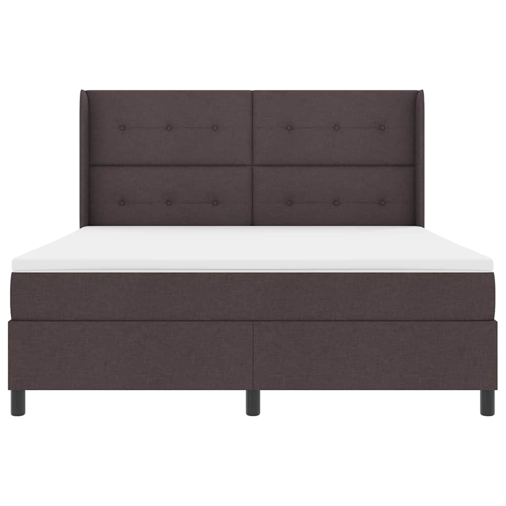 LED Box Spring Ágy fejtámlával Sötét Barna 180 x 200 cm szövet