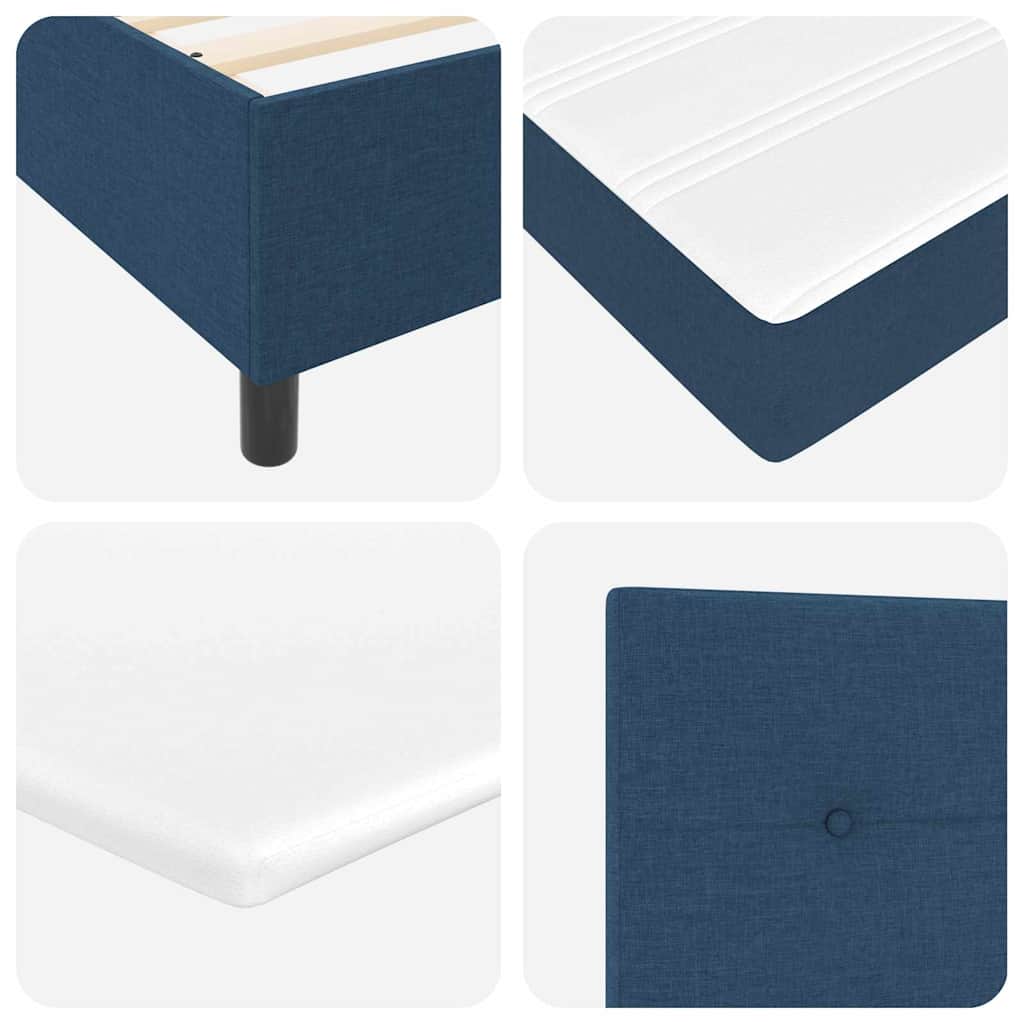 LED Box Spring Ágy fejtámlával Kék 180 x 200 cm szövet