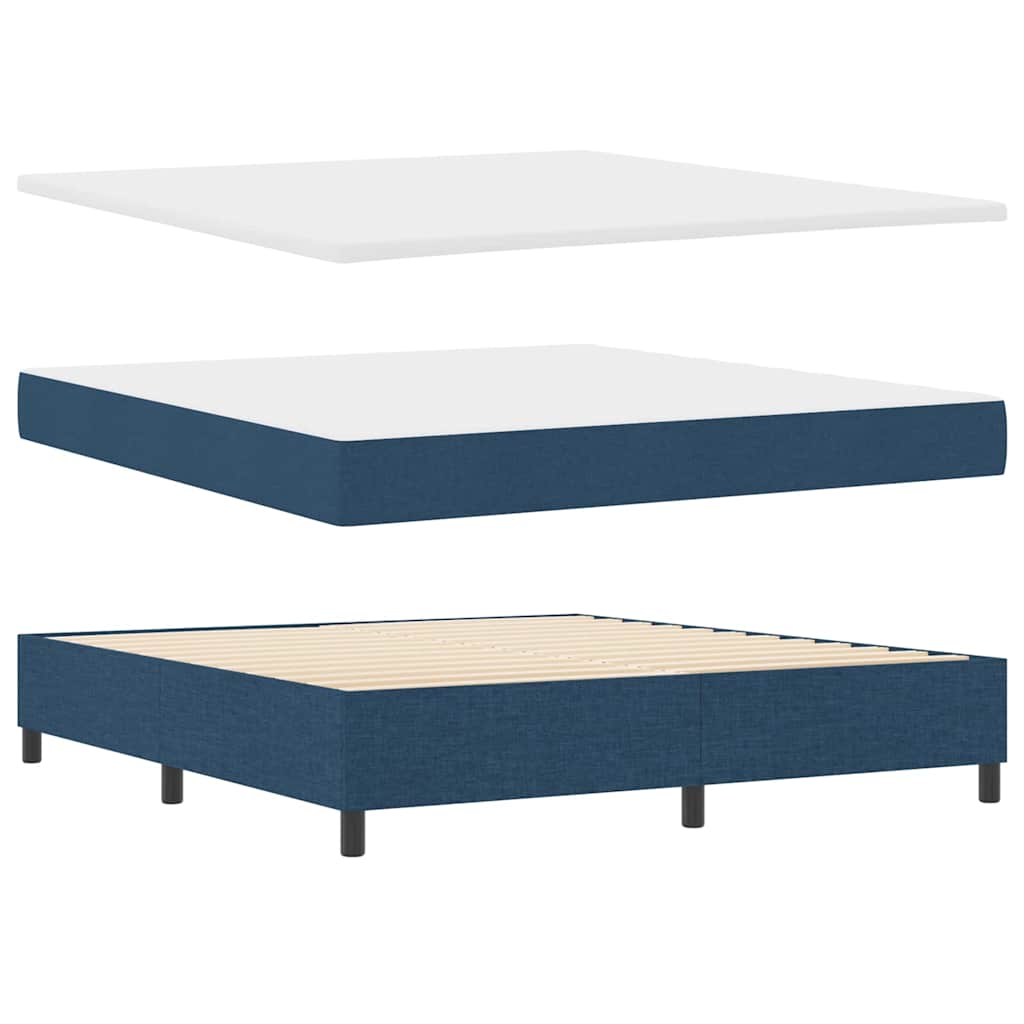 LED Box Spring Ágy fejtámlával Kék 180 x 200 cm szövet