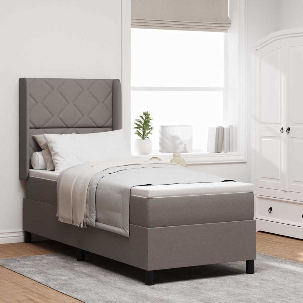 LED Box Spring Ágy fejtámlával Tópszínű 80 x 200 cm szövet