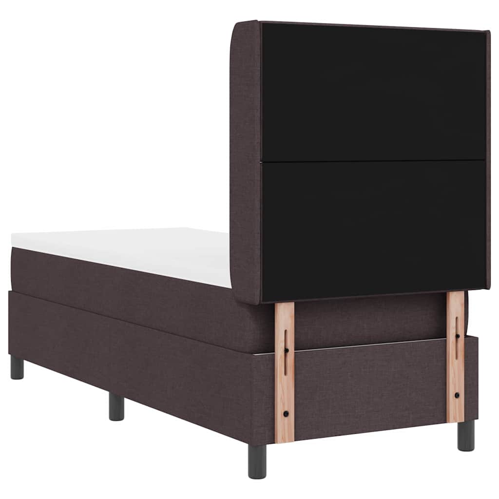 LED Box Spring Ágy fejtámlával Sötét Barna 90 x 190 cm szövet
