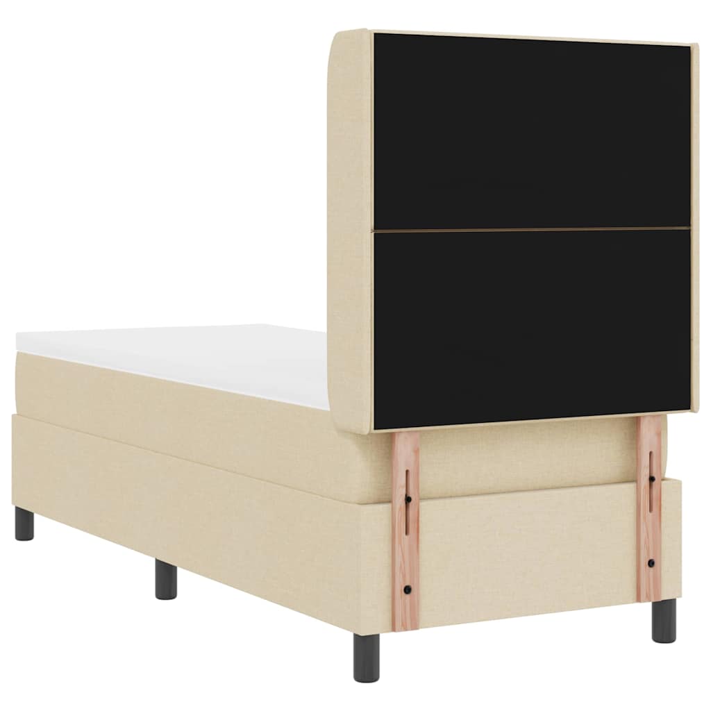 LED Box Spring Ágy fejtámlával Krém 90 x 190 cm szövet
