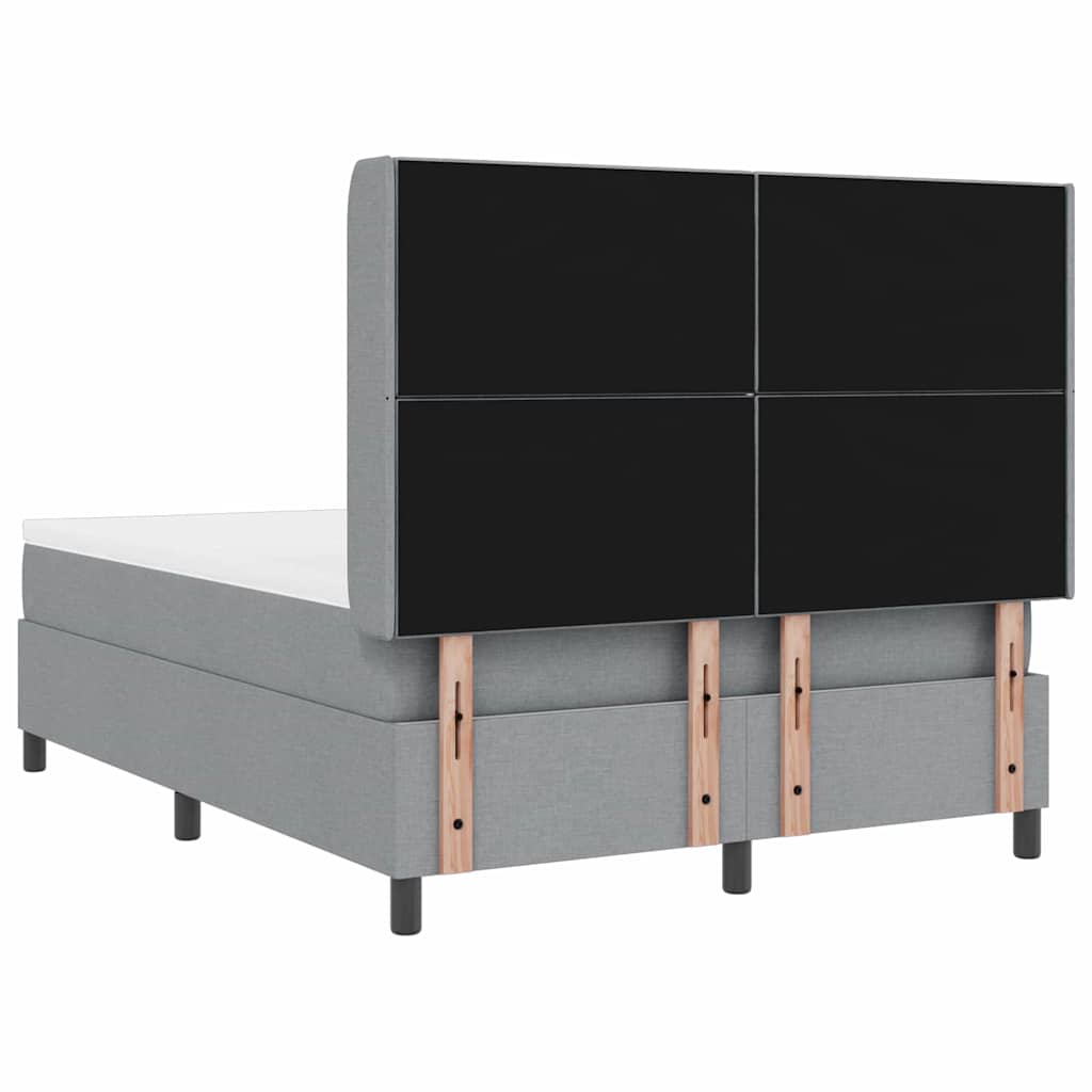 LED Box Spring Ágy Világosszürke 140 x 200 cm szövet