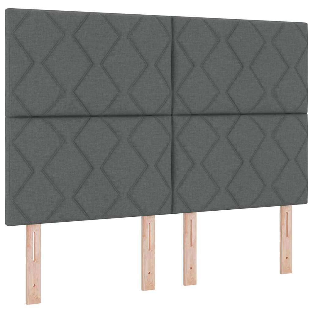 LED Box Spring Ágy fejtámlával Sötétszürke 160 x 200 cm szövet