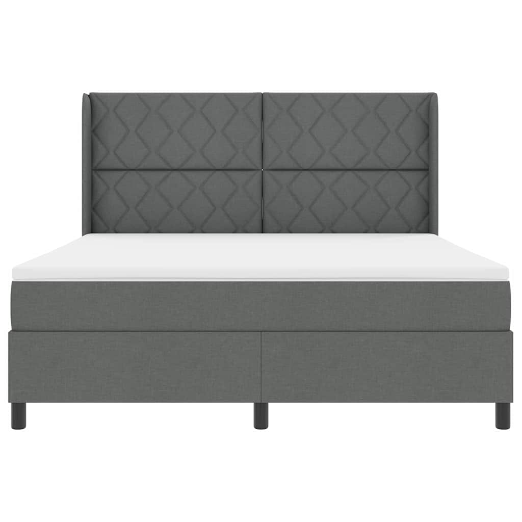 LED Box Spring Ágy fejtámlával Sötétszürke 180 x 200 cm szövet