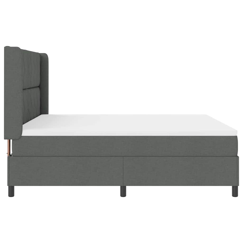 LED Box Spring Ágy fejtámlával Sötétszürke 180 x 200 cm szövet