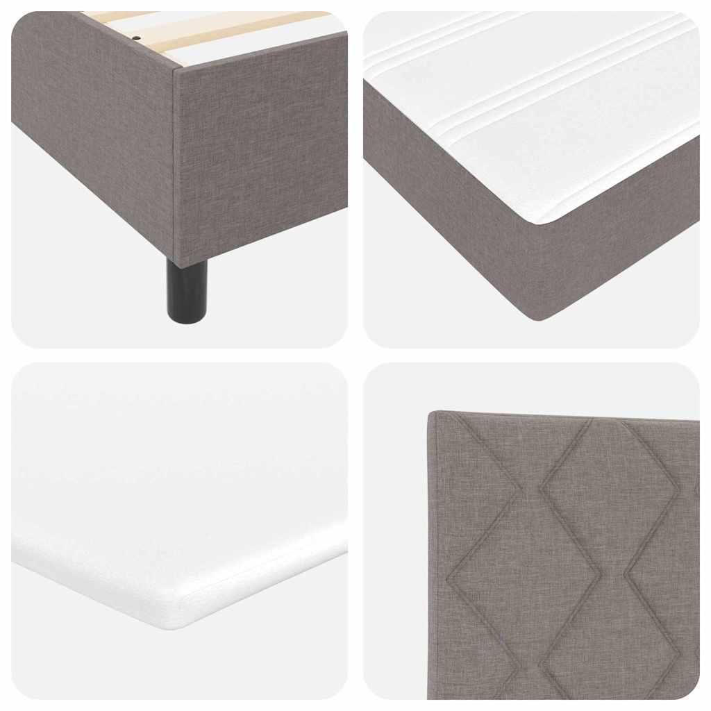 LED Box Spring Ágy fejtámlával Tópszínű 200 x 200 cm szövet