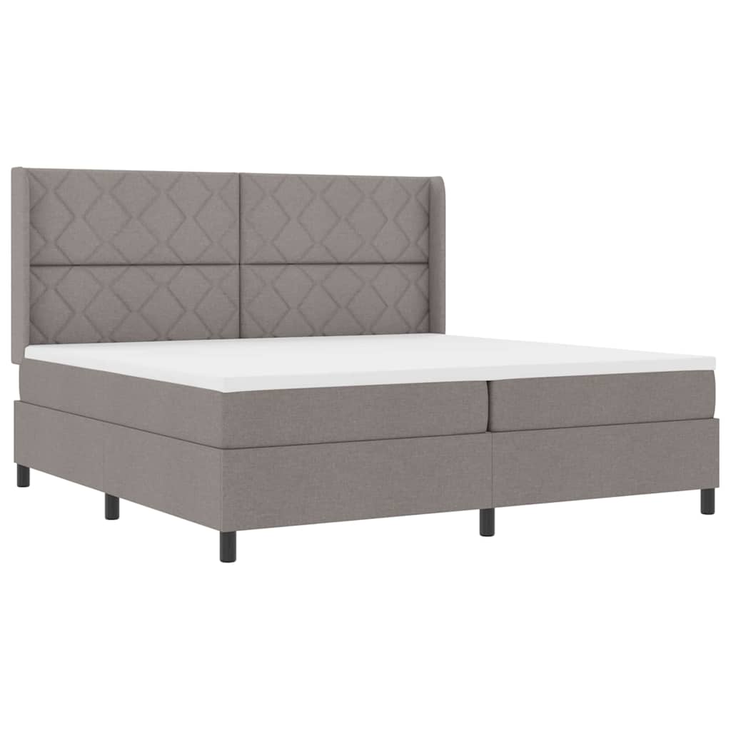 LED Box Spring Ágy fejtámlával Tópszínű 200 x 200 cm szövet