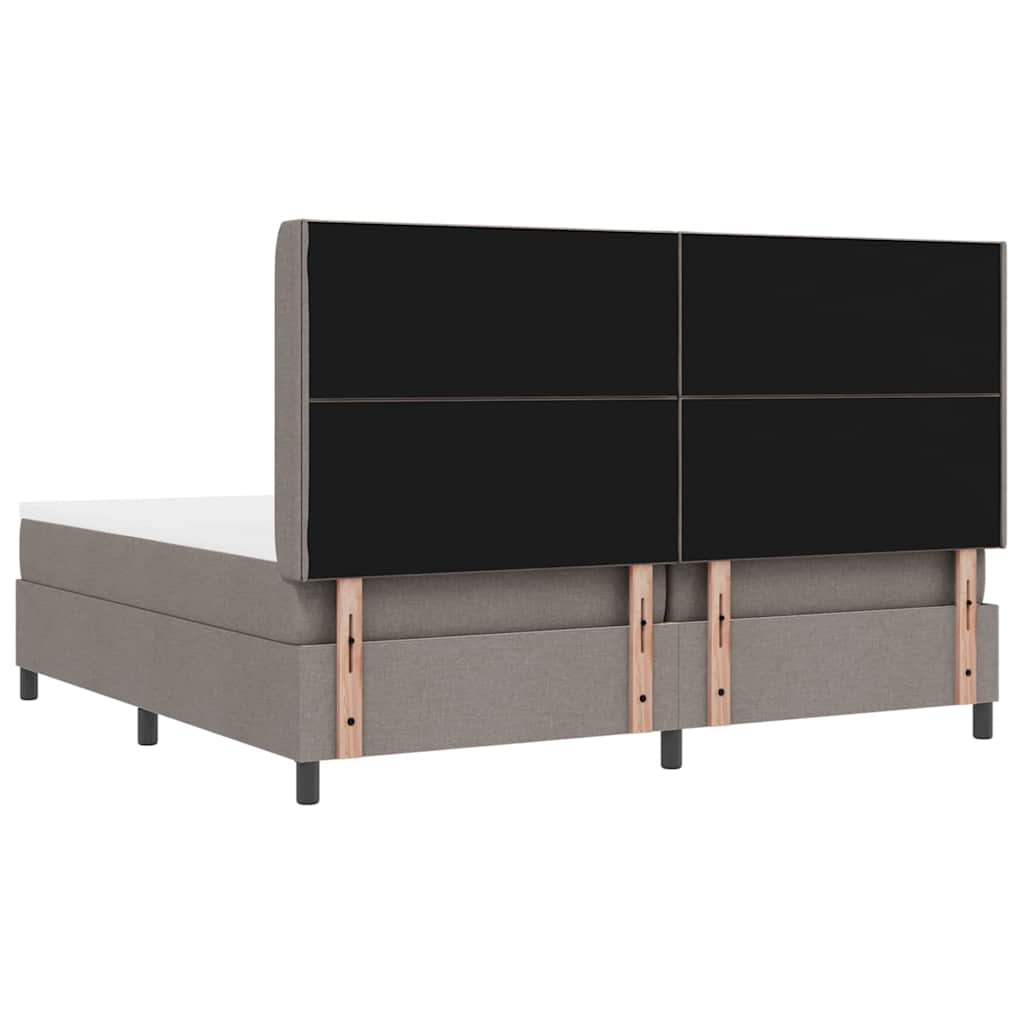 LED Box Spring Ágy fejtámlával Tópszínű 200 x 200 cm szövet