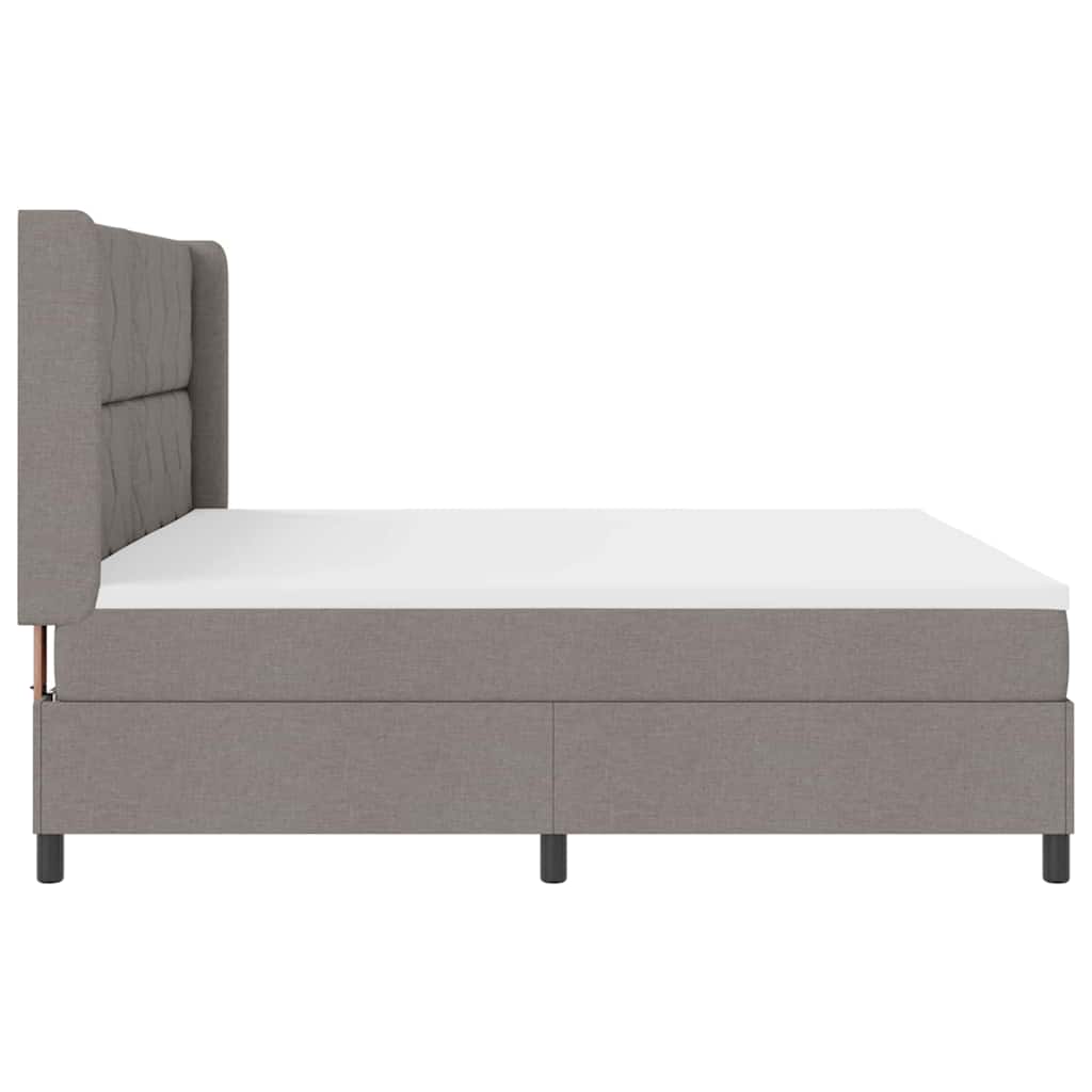 LED Box Spring Ágy fejtámlával Tópszínű 200 x 200 cm szövet