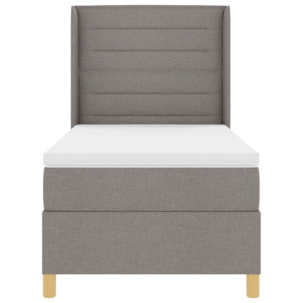 Boxrugós ágy LED szalagokkal Tópszínű 90 x 190 cm szövet