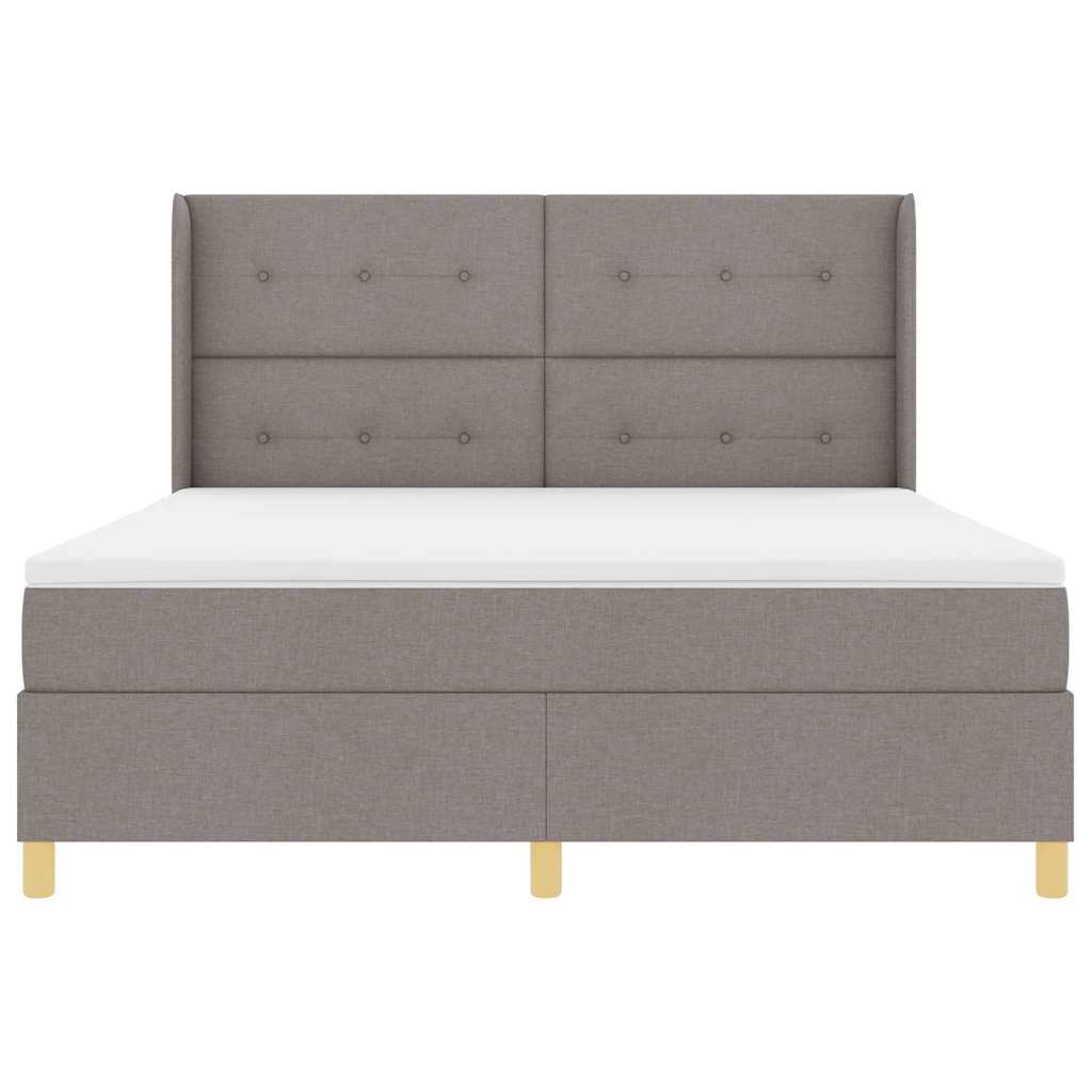 Boxrugós ágy LED szalagokkal Tópszínű 180 x 200 cm szövet