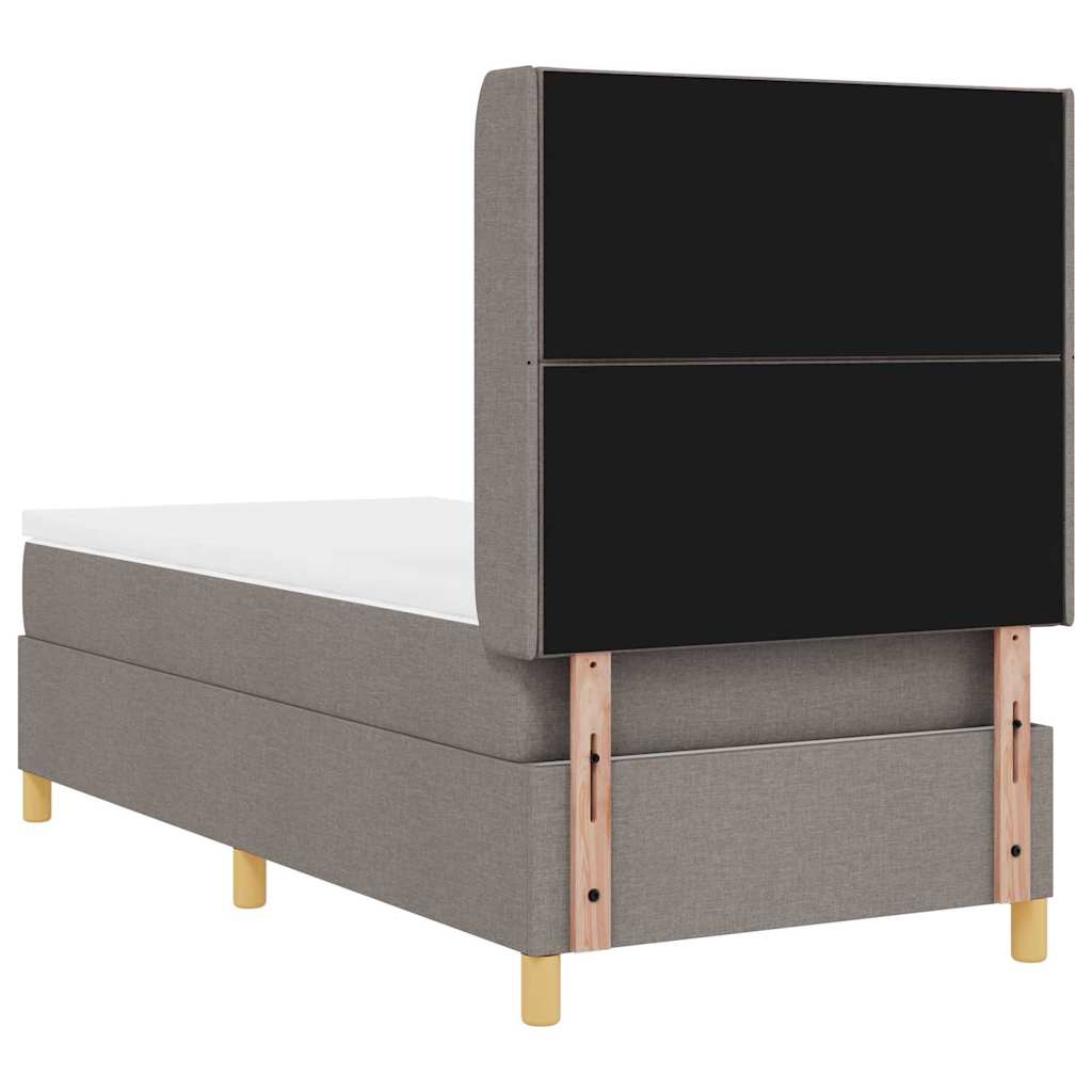 Boxrugós ágy LED szalagokkal Tópszínű 90 x 190 cm szövet