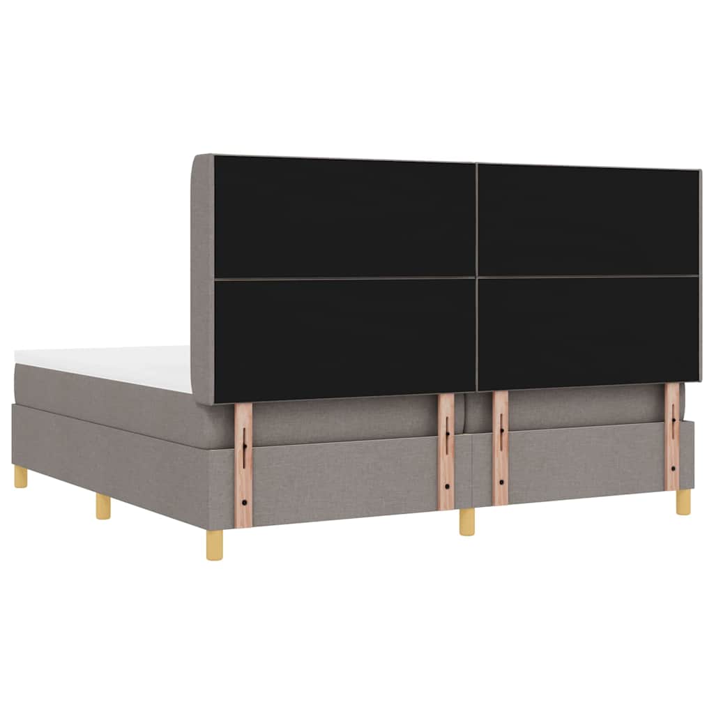 Boxrugós ágy LED szalagokkal Tópszínű 200 x 200 cm szövet