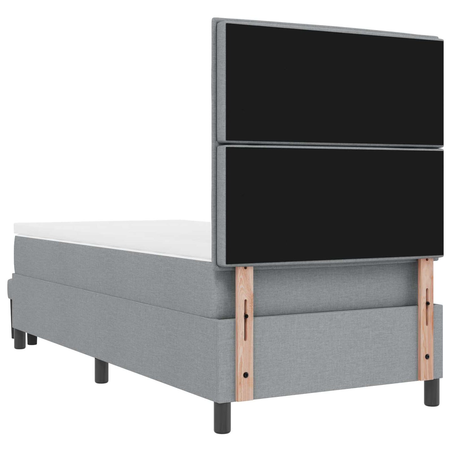 Boxrugós ágy fejtámlával Világosszürke 80 x 200 cm szövet