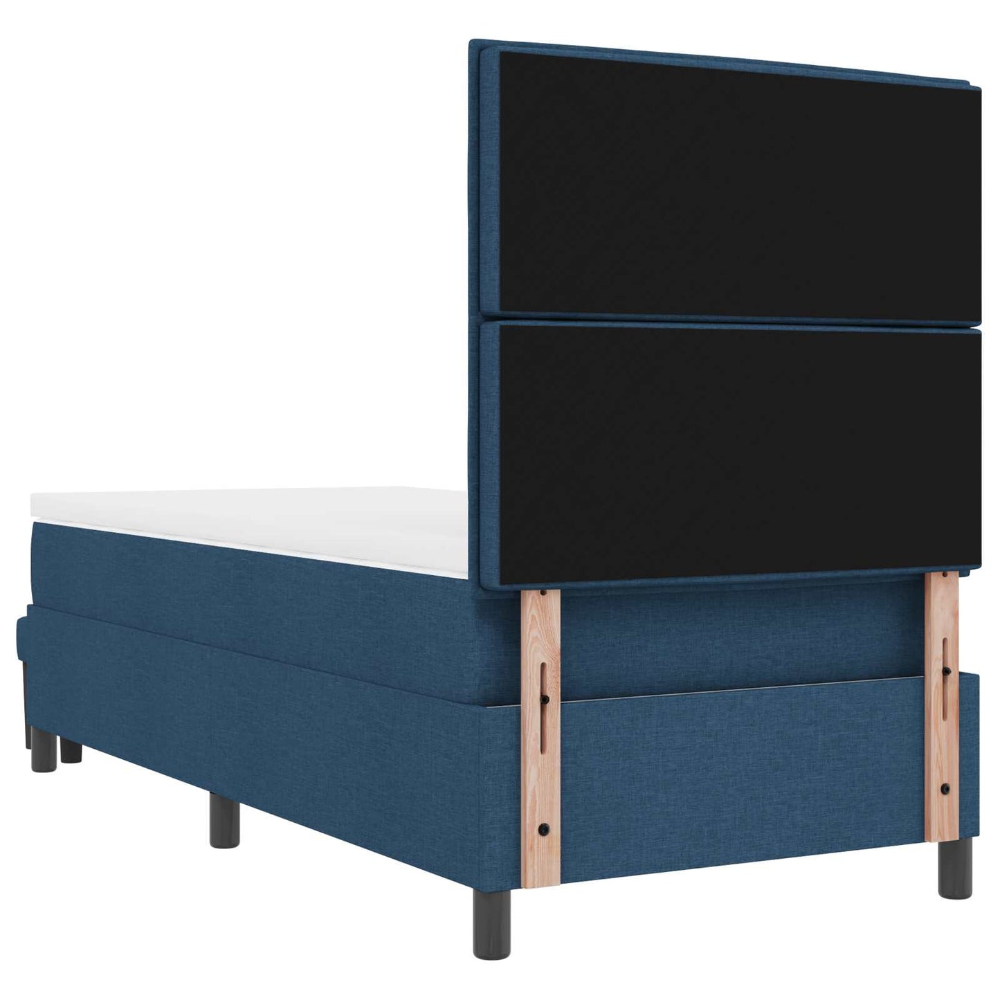Boxrugós ágy fejtámlával Kék 80 x 200 cm szövet