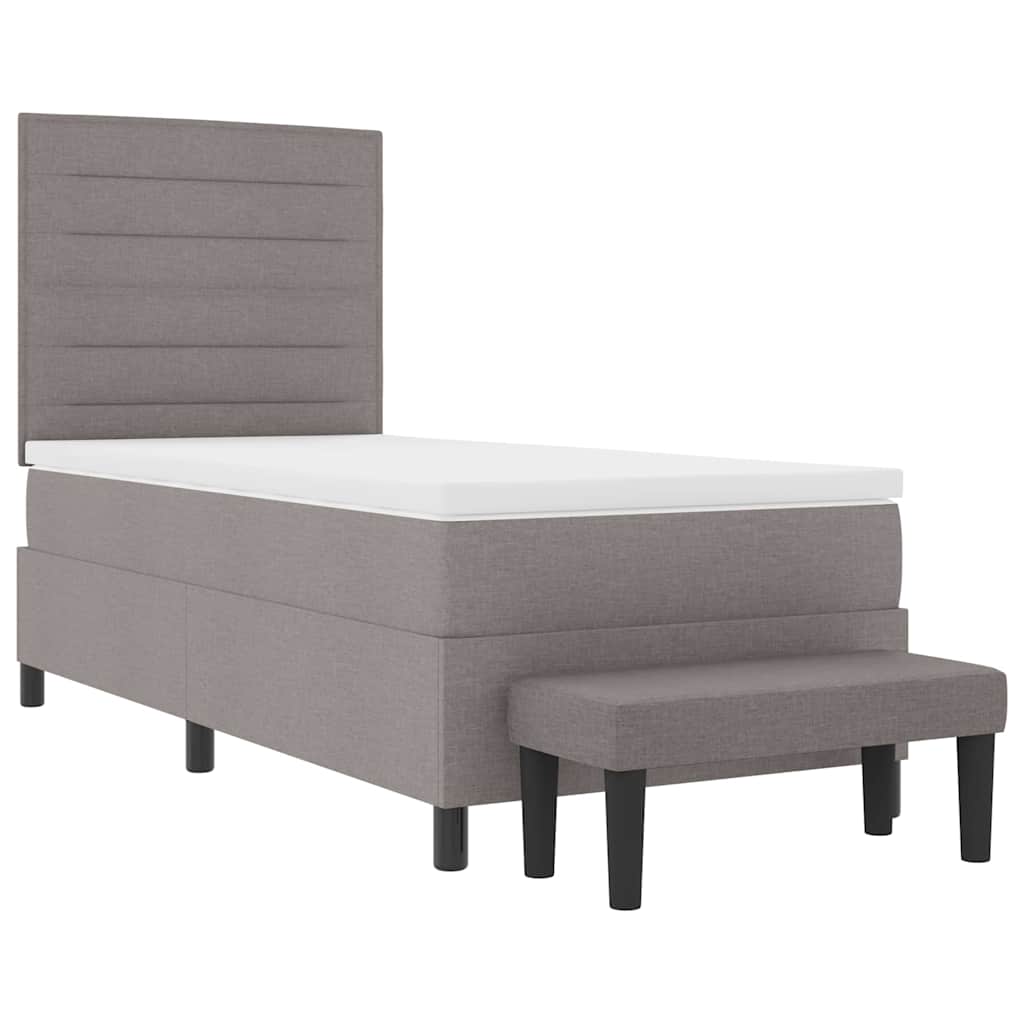 Boxrugós ágy fejtámlával Tópszínű 100 x 200 cm szövet