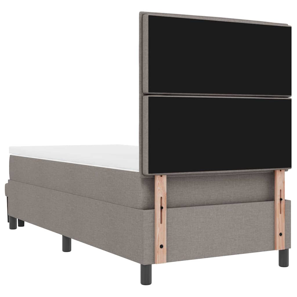 Boxrugós ágy fejtámlával Tópszínű 100 x 200 cm szövet