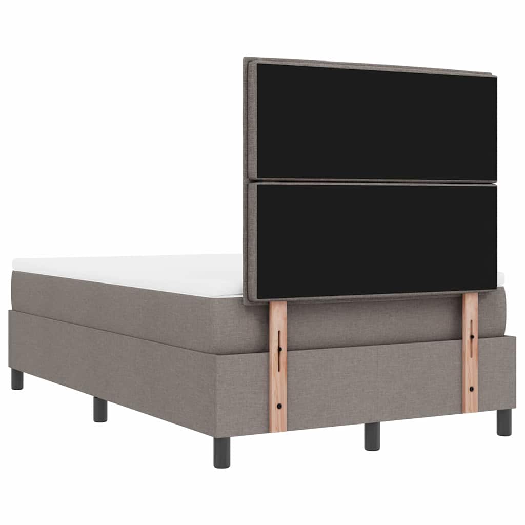 Boxrugós ágy fejtámlával Tópszínű 120 x 190 cm szövet