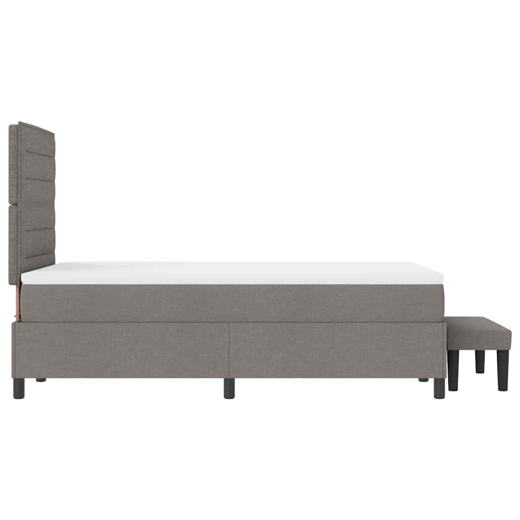 Boxrugós ágy fejtámlával Tópszínű 120 x 200 cm szövet