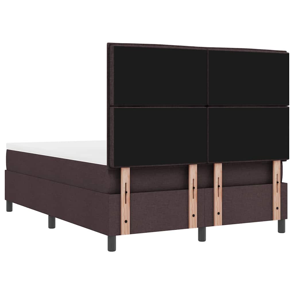 Boxrugós ágy párnával Sötét Barna 140 x 190 cm szövet
