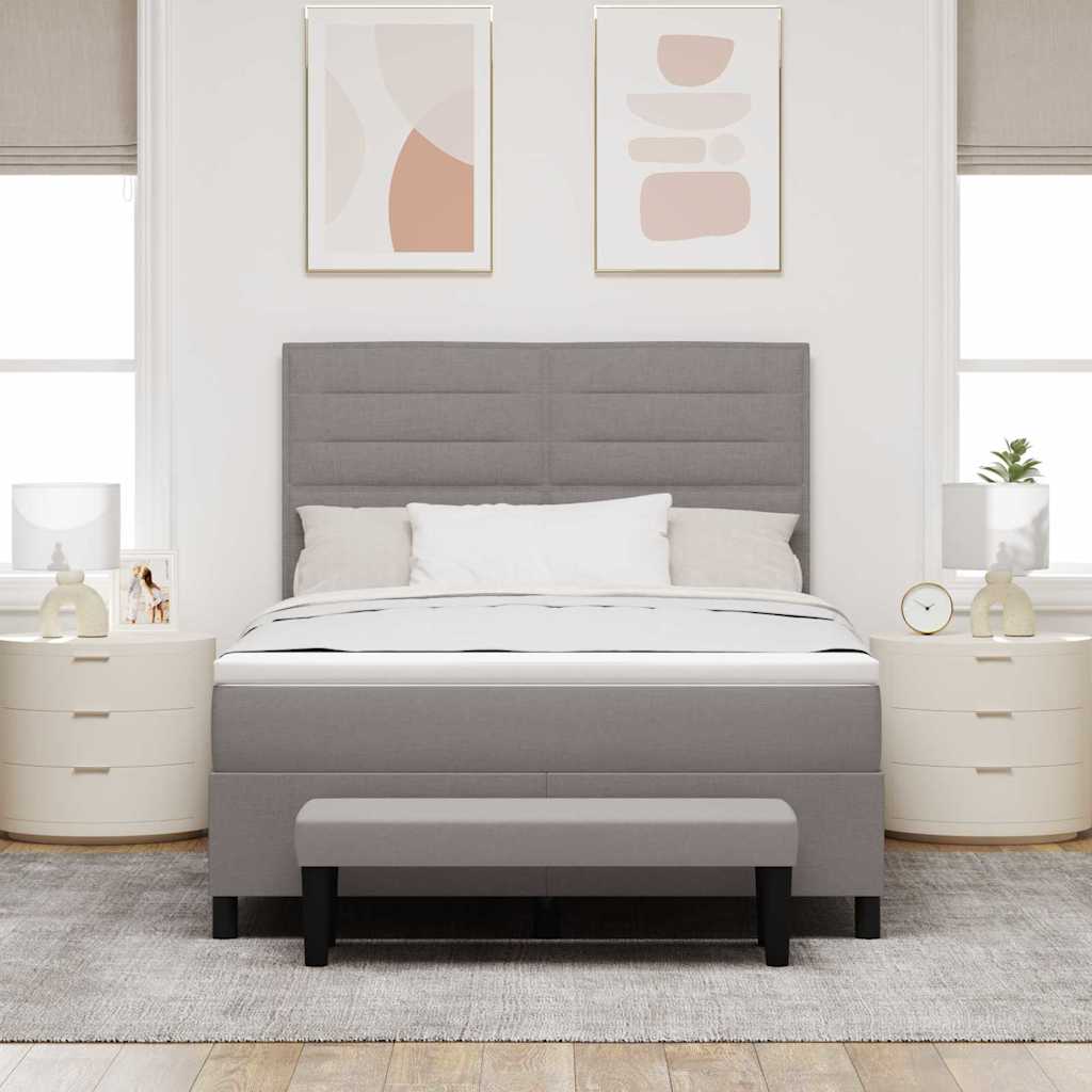 Boxrugós ágy fejtámlával Tópszínű 140 x 200 cm szövet