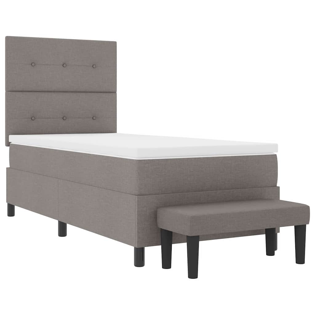 Boxrugós ágy fejtámlával Tópszínű 80 x 200 cm szövet