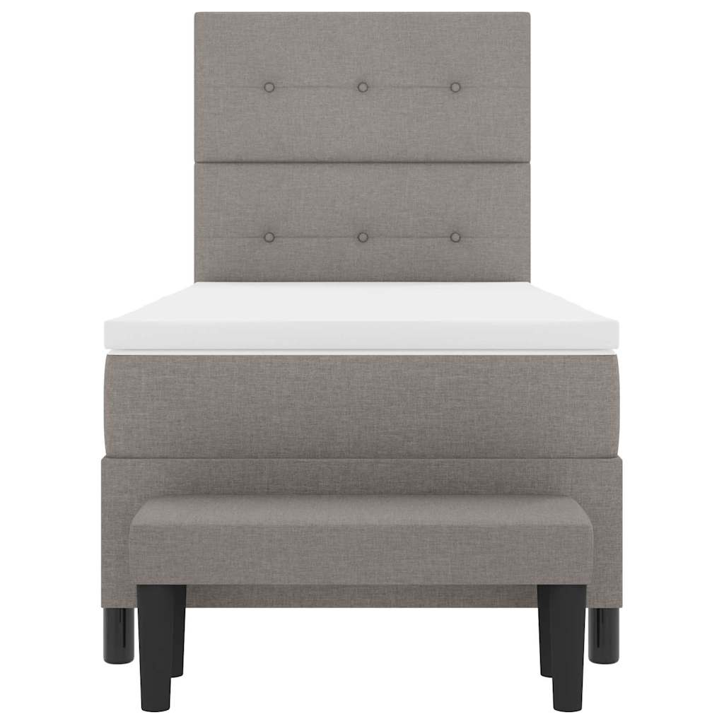 Boxrugós ágy fejtámlával Tópszínű 80 x 200 cm szövet