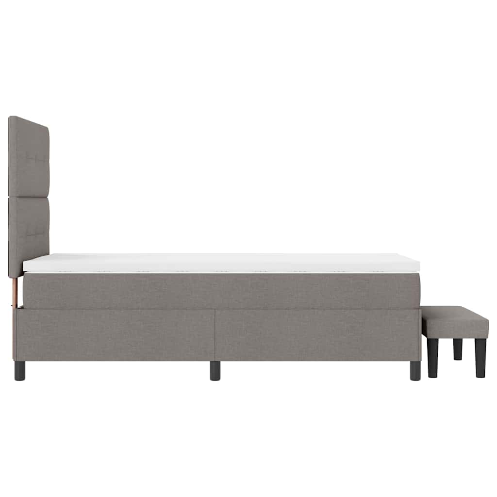 Boxrugós ágy fejtámlával Tópszínű 80 x 200 cm szövet