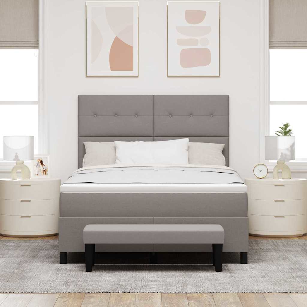Boxrugós ágy fejtámlával Tópszínű 160 x 200 cm szövet